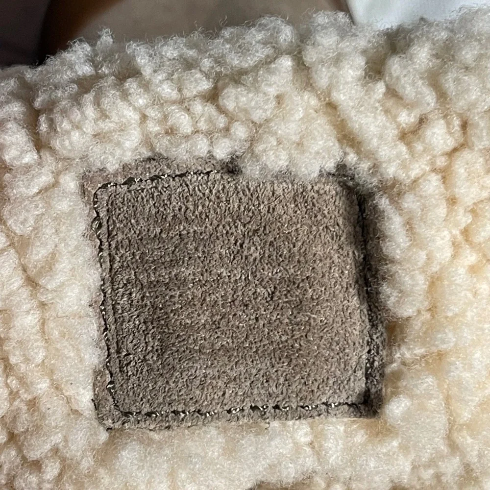 Coach Taupe & Cream Shearling-Lined Winter Boots
